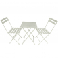 Preview: Gartenmöbel Set IBIZA klappbar WEISS Eisen 2x Stuhl 1x Tisch