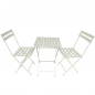 Preview: Gartenmöbel Set IBIZA klappbar WEISS Eisen 2x Stuhl 1x Tisch