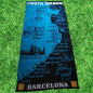 Preview: COSTA BRAVA Barcelona blau schwarz XL Strandtuch Badetuch 90x175 cm