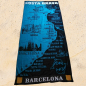 Preview: COSTA BRAVA Barcelona blau schwarz XL Strandtuch Badetuch 90x175 cm