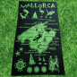 Preview: MALLORCA Balearen Insel grün XL Strandtuch Badetuch 90x175 cm