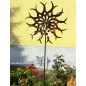 Preview: JULIA großes METALL Windrad Windspiel Gartenstecker Höhe 185 cm Ø 57 cm