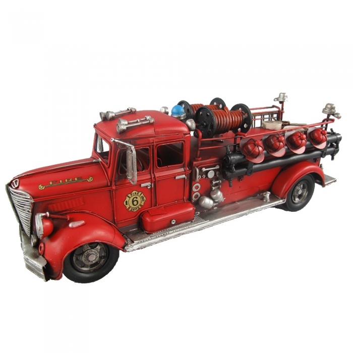 FEUERWEHRWAGEN US Feuerwehrauto XXL 50er Jahre rot Blechauto Blech Modellauto