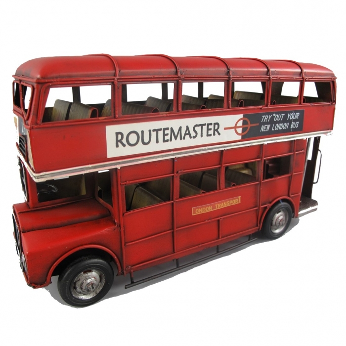 LONDON UK Doppeldecker Bus 70er Jahre rot Blechauto Blech Modellauto