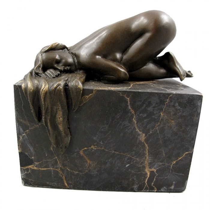 FRAU IN SEXY POSE Bronze Skulptur Erotik Kunst im Antik Style 14 cm