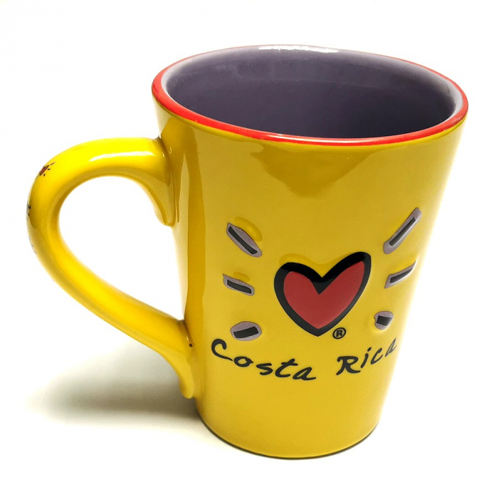 Kaffeetasse Tasse COSTA RICA 3D Motiv gelb Souvenir Keramik