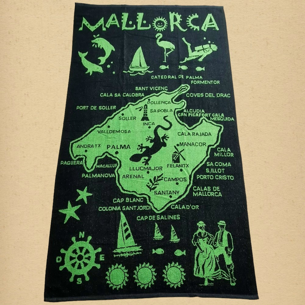MALLORCA Balearen Insel grün XL Strandtuch Badetuch 90x175 cm