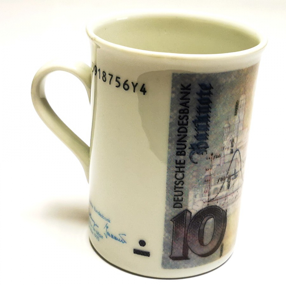 Kaffeetasse Tasse 10 DM ZEHN DEUTSCHE MARK Geldschein Design Keramik