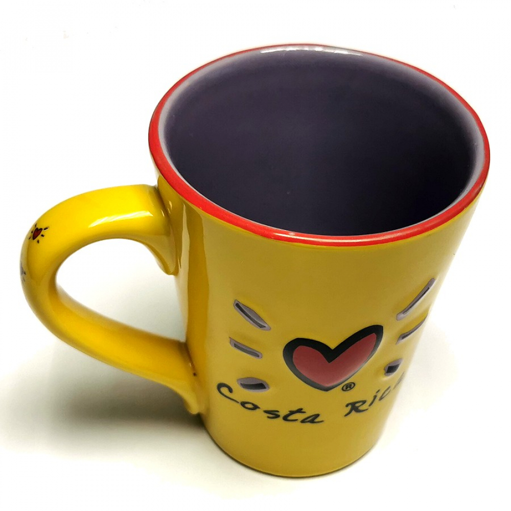 Kaffeetasse Tasse COSTA RICA 3D Motiv gelb Souvenir Keramik