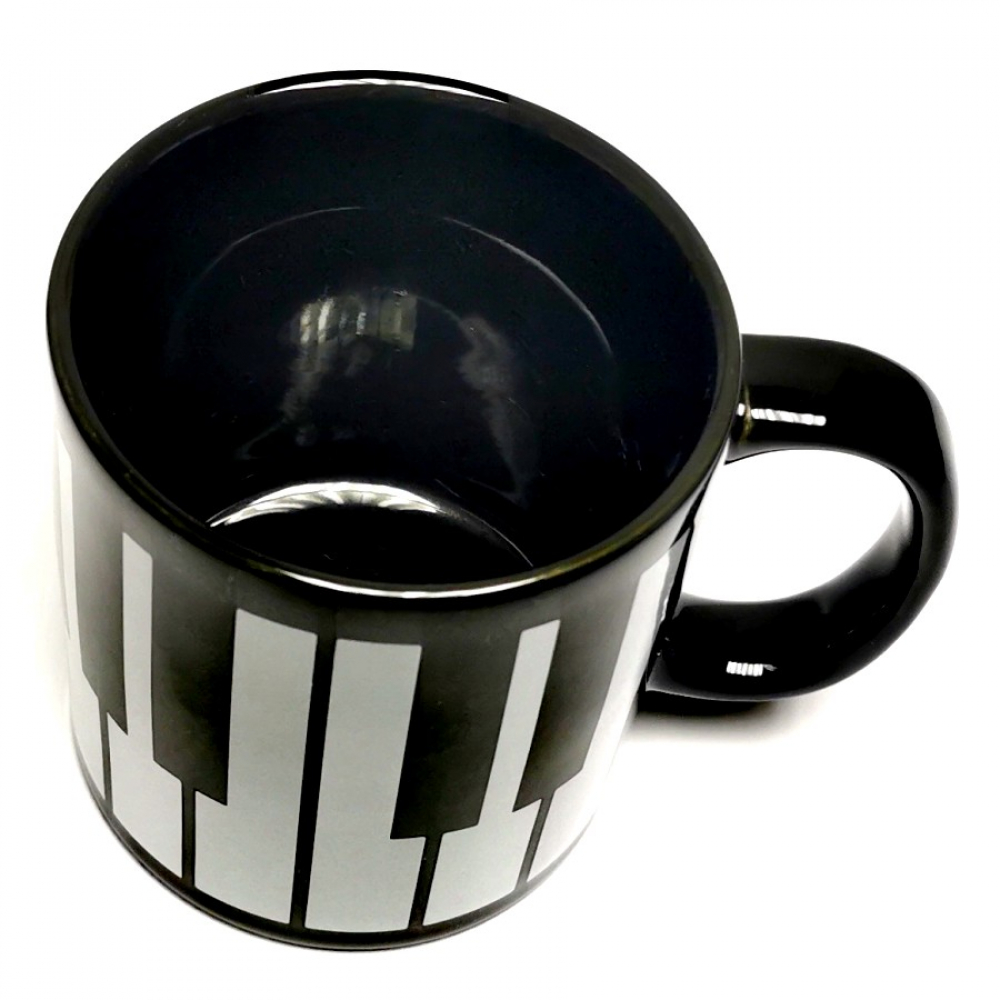 Kaffeetasse Tasse KLAVIER TASTEN schwarz weiß Keramik