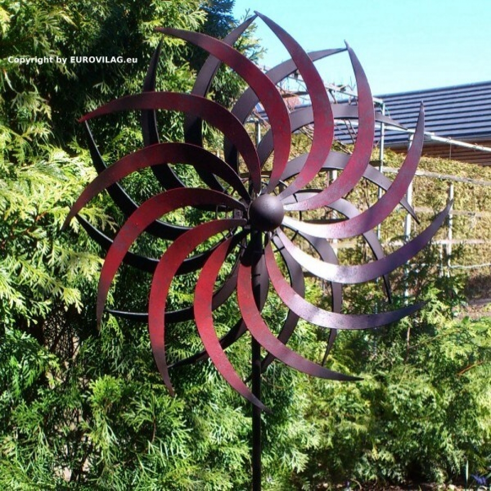 LISA großes METALL Windrad Windspiel GARTENSTECKER Höhe 175 cm Ø 33 cm