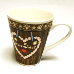 Kaffeetasse Tasse HERZMÄDEL Alpen Look Edelweiß Herz Keramik